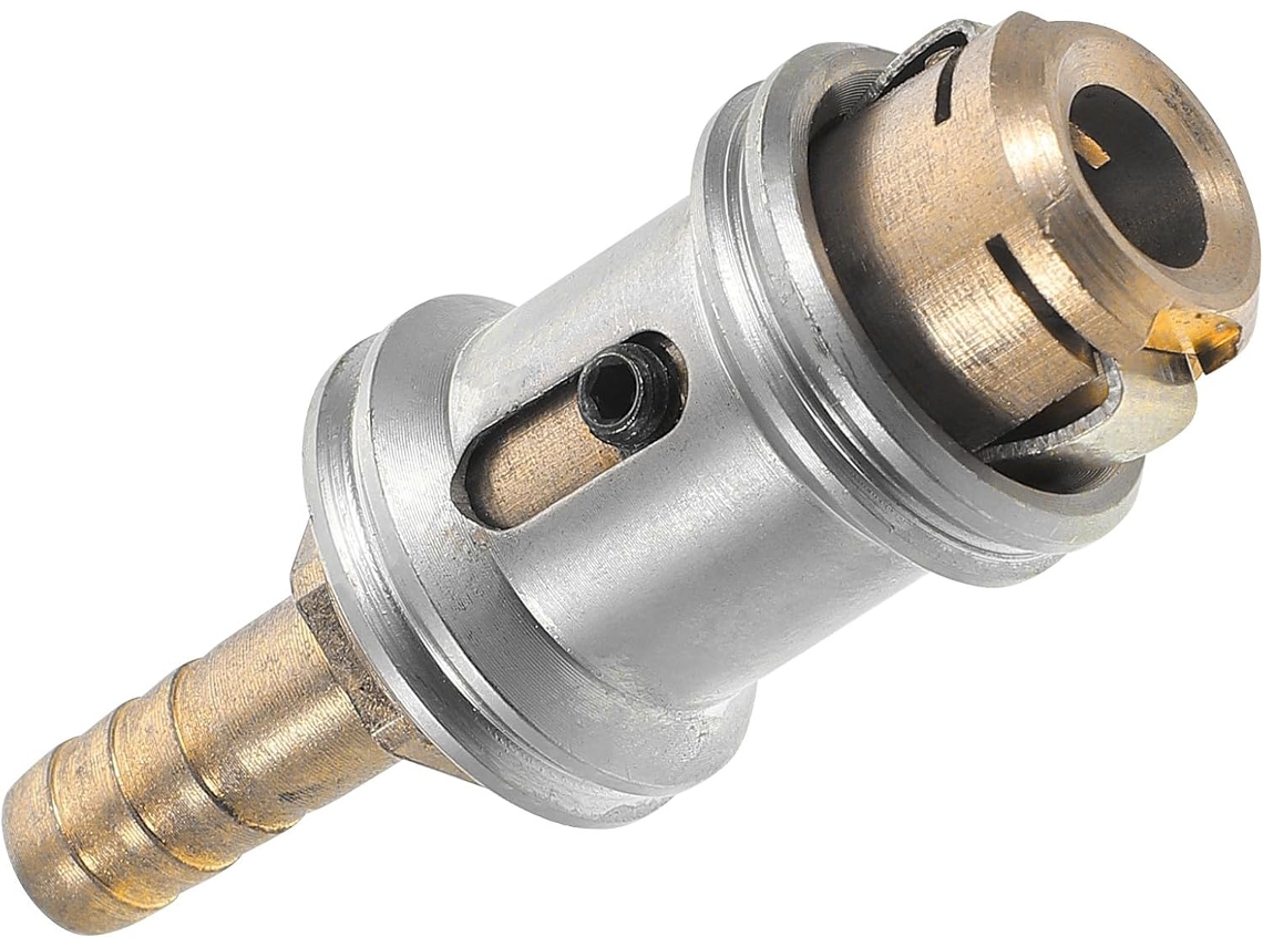 Conector rápido de metal para inflador de pneus, modelo Bico com trava, ideal para reparos.