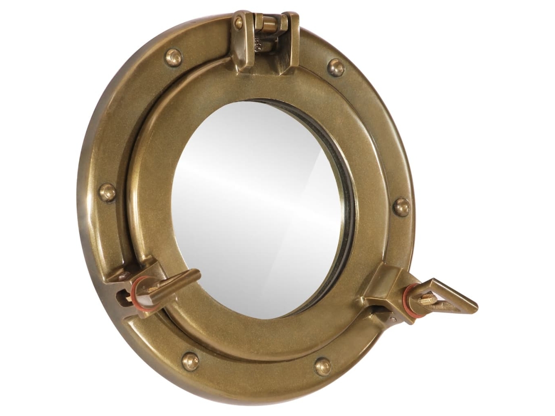 Porthole Mirror, porthole Mirrors Vidaxl Marrom Alumínio (ø 23 Cm)