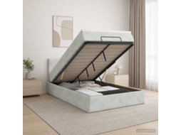 Vidaxl Cama Ottoman Com Colchão Cinzento-claro 120 X 190 Cm Veludo