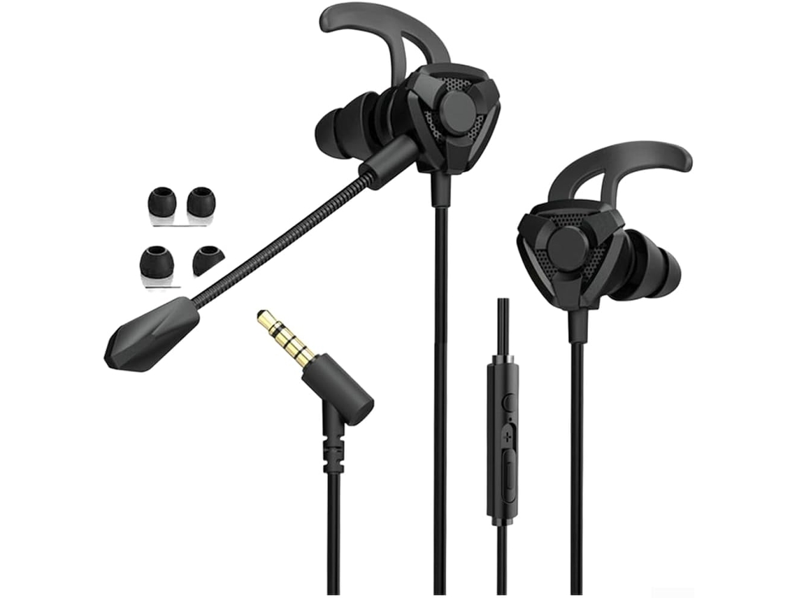 Fones De Ouvido Intra Auriculares Para Jogos Com Microfone Graves Profundos, Fones De Ouvido Com Fio E Cancelamento