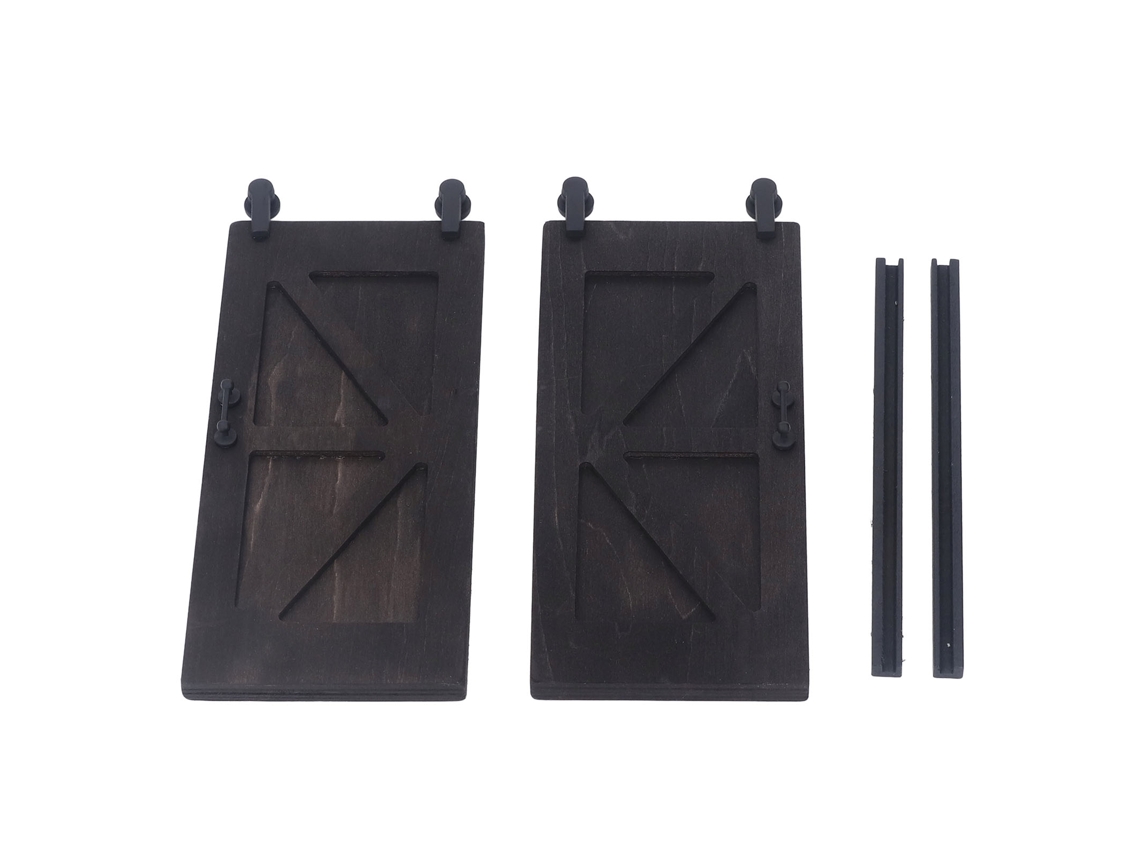 Primerox porta de Celeiro Deslizante Miniatura Casa de Bonecas Móvel Decorativo 2 Peças