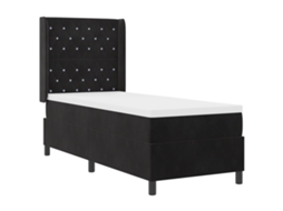 Colchão Pocket Spring De Veludo Confortável Vidaxl Preto Veludo (80x200 Cm)