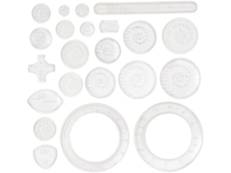 Conjunto de desenho artístico com 22 peças, incluindo ferramentas práticas e um kit multifuncional com réguas para desenho criativo.