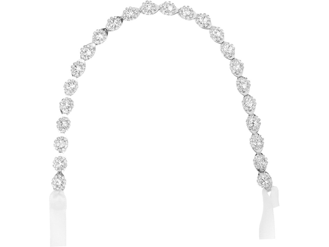 Tiara De Casamento Com Fita, Acessório Elegante Para Noiva, Arranjo Floral Para Cabeça Em Eventos.