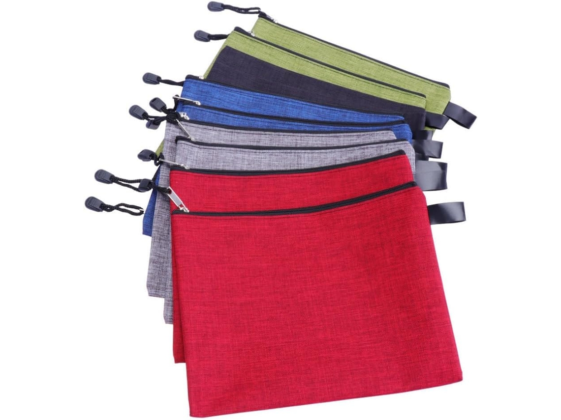 Conjunto de 10 Estojos com Zíper, Práticos e Portáteis, em Tecido Oxford Impermeável, Resistentes Reforçados,
