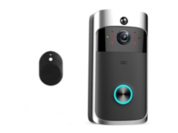 Campainha Inteligente Sem Fio Wi Fi com Visão Noturna, Detecção de Movimento e Câmera Integrada para Celular Brilvibera (preta) wer (kit Preto)