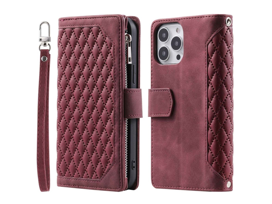 Capa Pega Inch Para Iphone 12 Pro Max Pele Sintética Vermelho