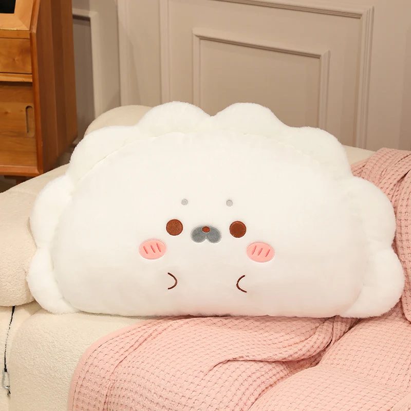 Travesseiro para Adultos, Almofada de Encosto, Almofada de Assento, Almofada de Apoio para as Costas (estilo Dumpling) MDUG (branco, 60cm)