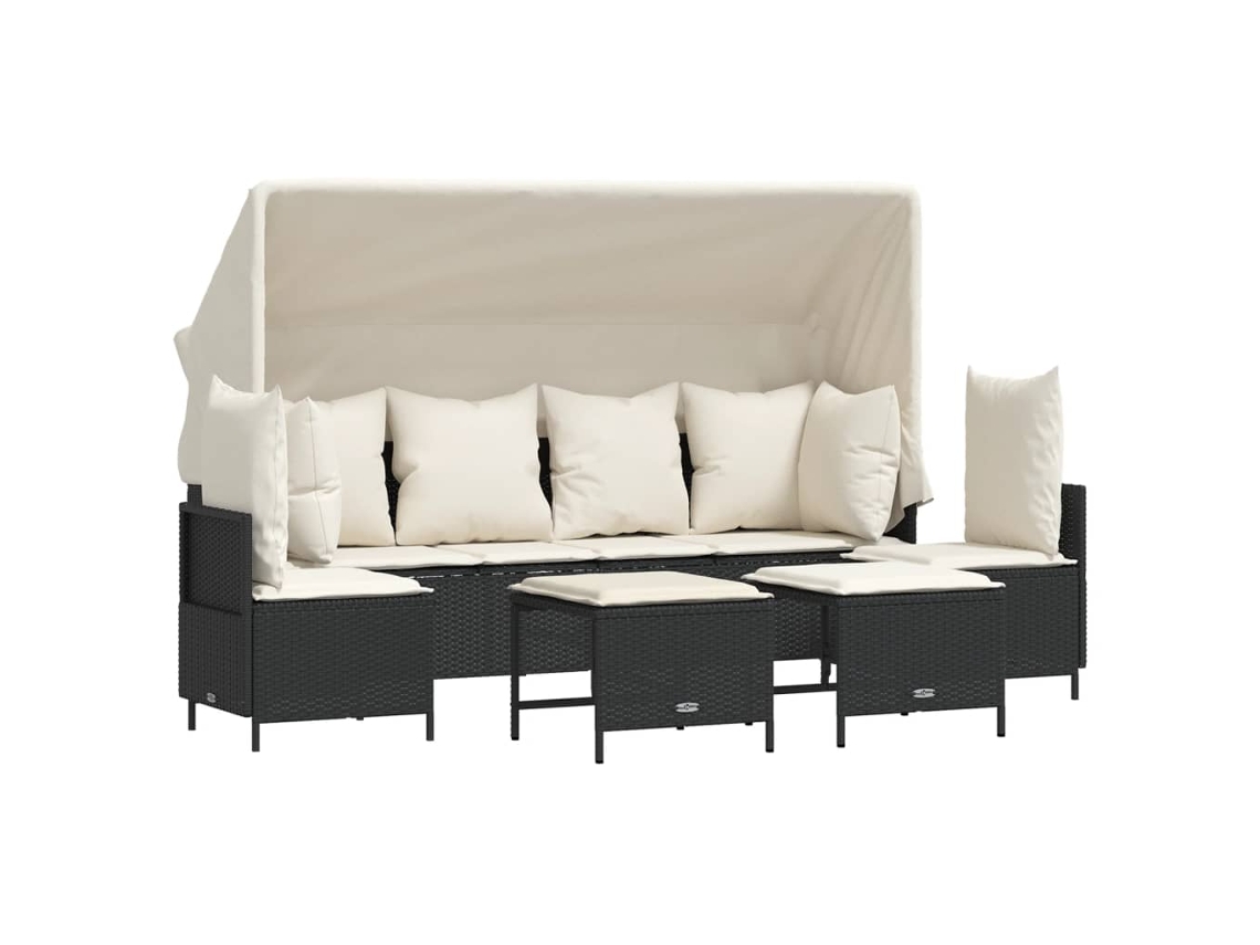 Garden Sofa Set, Garden Sofa Sets Vidaxl Preto Rattan / Vime (n/a)