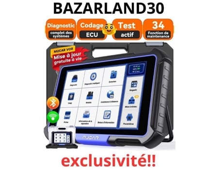 Bazarland30.mucar Vo8 Ferramenta de verificação OBD2 profissional, diagnóstico completo de sistemas.