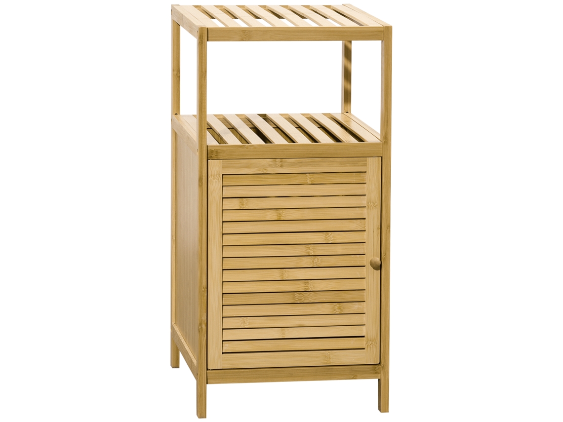 Prateleira Banheiro Bambu 1 Porta Prateleira Cozinha 33x36,5x67cm Natural