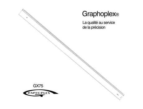 Régua transparente 1 bisel relevo 75 cm - Graphoplex cor