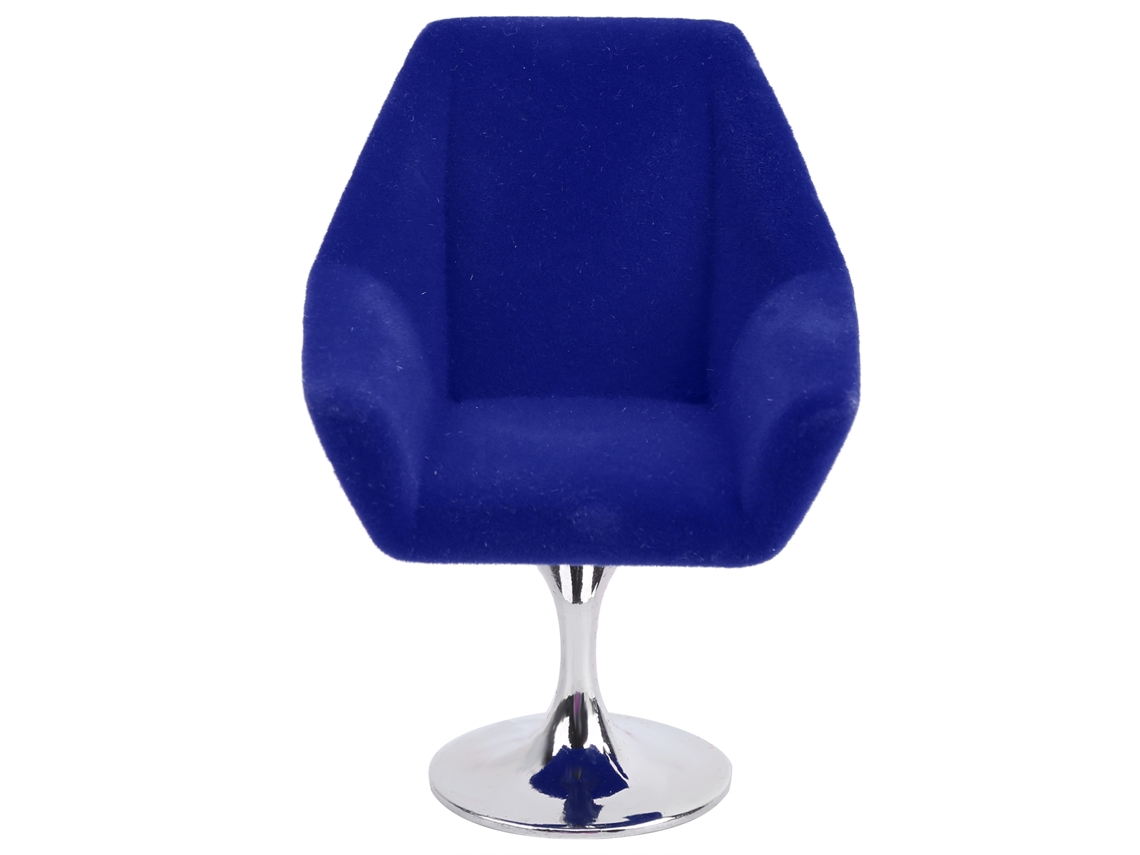 Bjww-sillón Miniatura Para Casa De Muñecas 1:12, Silla Flock Rotativa, Accesorios De Muebles Mini Azul
