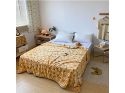 Manta de Lã Grossa Fansu Flanela com Estampa Floral Macia e Quente para Cama Infantil Sofá Quarto Viagem 180x2