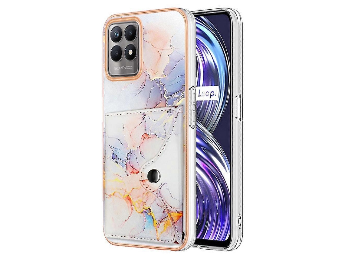 Capa De Celular Com Estampa De Mármore E Compartimento Para Cartão Imd