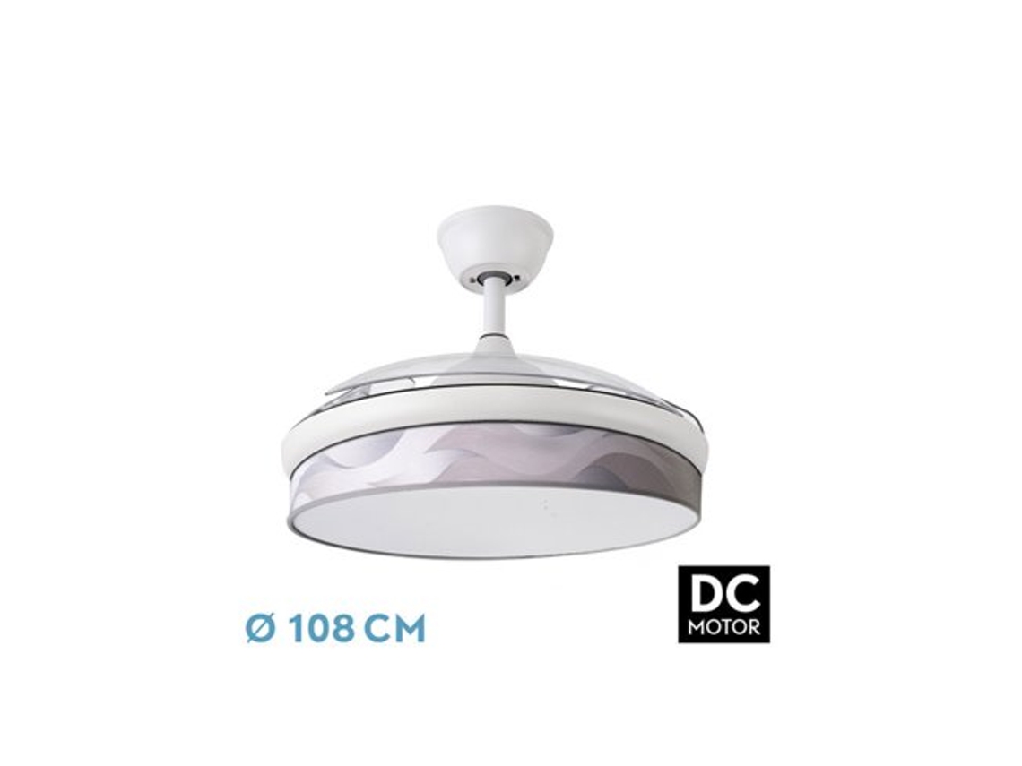 Ventilador Dc Moda 72W Branco/Cinza Onda 3 Lâminas FABRILAMP FABRILAMP