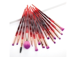 Conjunto de Crystal Pincéis Cosméticos de Cerdas Sintéticas Premium Ferramentas de Maquilhagem 15 Vermelho LUUCOZK