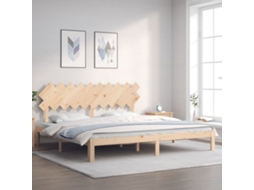 Cama Sem Colchão 200x200 Cm Madeira De Pinho Maciça