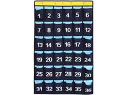 Organizador com 36 Bolsos para Celulares e Calculadoras, Sala de Aula, Azul | S/MARCA