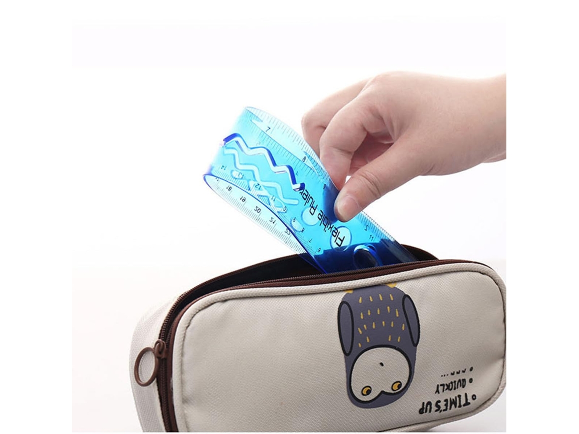 Régua flexível de PVC Decous de 30 cm, cor aleatória, leve e durável, adequada para uso fora de mesas, ideal para estudantes e outros.