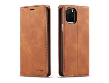 Capa Para Iphone 11 Pro Max Forwenw Pele Sintética Castanho
