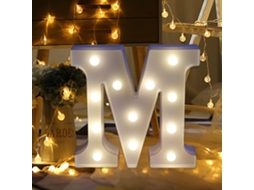 Letra Led Del Alfabeto M, Luces De Plástico Blancas