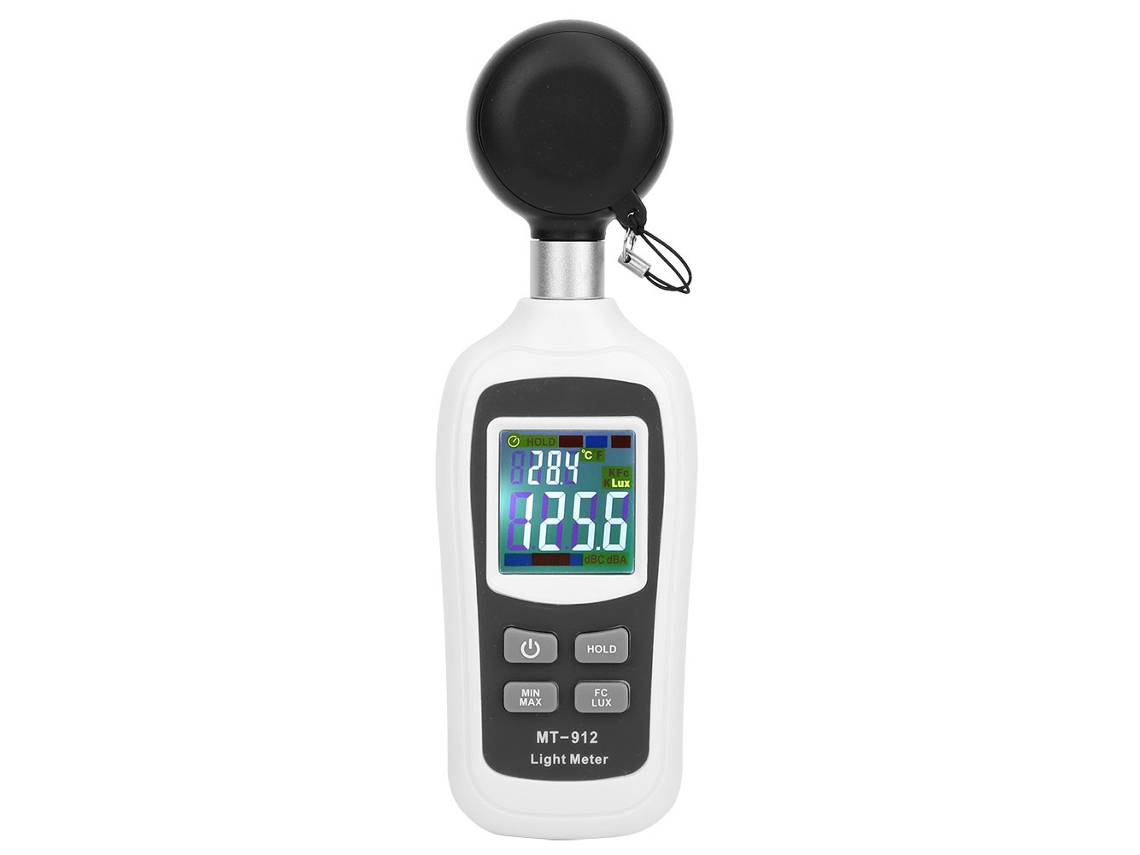 Medidor De Luz Digital Preciso 0-20000 Lx Luxómetro Termómetro Portátil