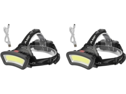 Lanterna de Cabeça Led Cob Dupla, Recarregável Via Usb, Ideal para Caminhadas e Camping. SFUSHOS