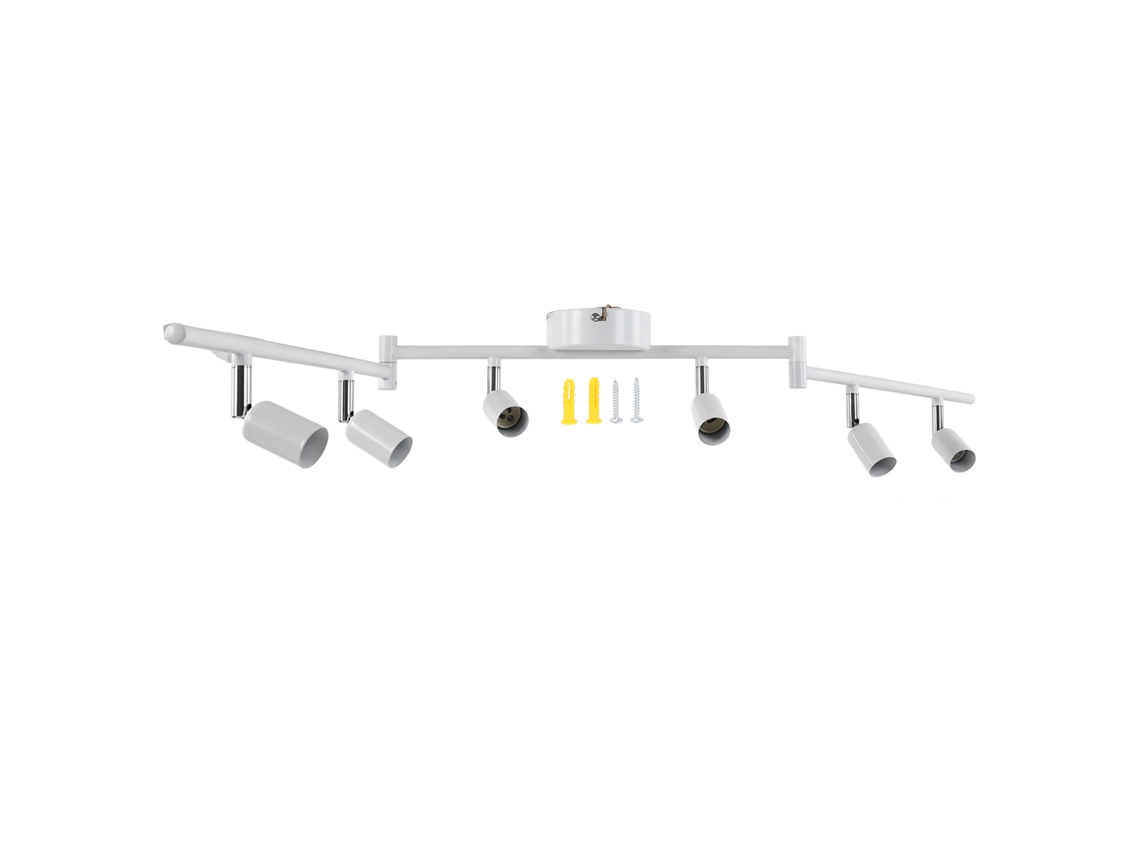 Rebe-kit De Iluminação De Trilho Com 6 Lâmpadas Rotativas Para Teto, Base Gu10, 85-265v, Branco