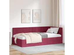 Vidaxl Estrutura De Cama De Canto Vinho Vermelho 100 Cm X 200 Cm