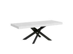 Mesa Extensível Volantis Premium 200/304x90 Cm, Pernas Em Madeira De Freixo Branco E Antracite Itamoby