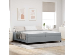Vidaxl Cama Box com Colchão Cinzento claro 200 X 200 Cm Tecido