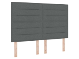 Cabeceira com Cabeceira Cinza Escuro 144 cm Couro Sintético MAISON EXCLUSIVE