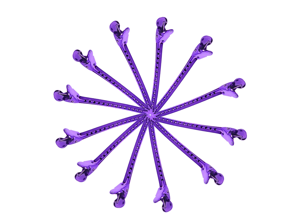 2026 12un/conjunto Pinças de Cabelo para Salão Ferramentas de Penteado Acessórios de Estilismo (roxo)
