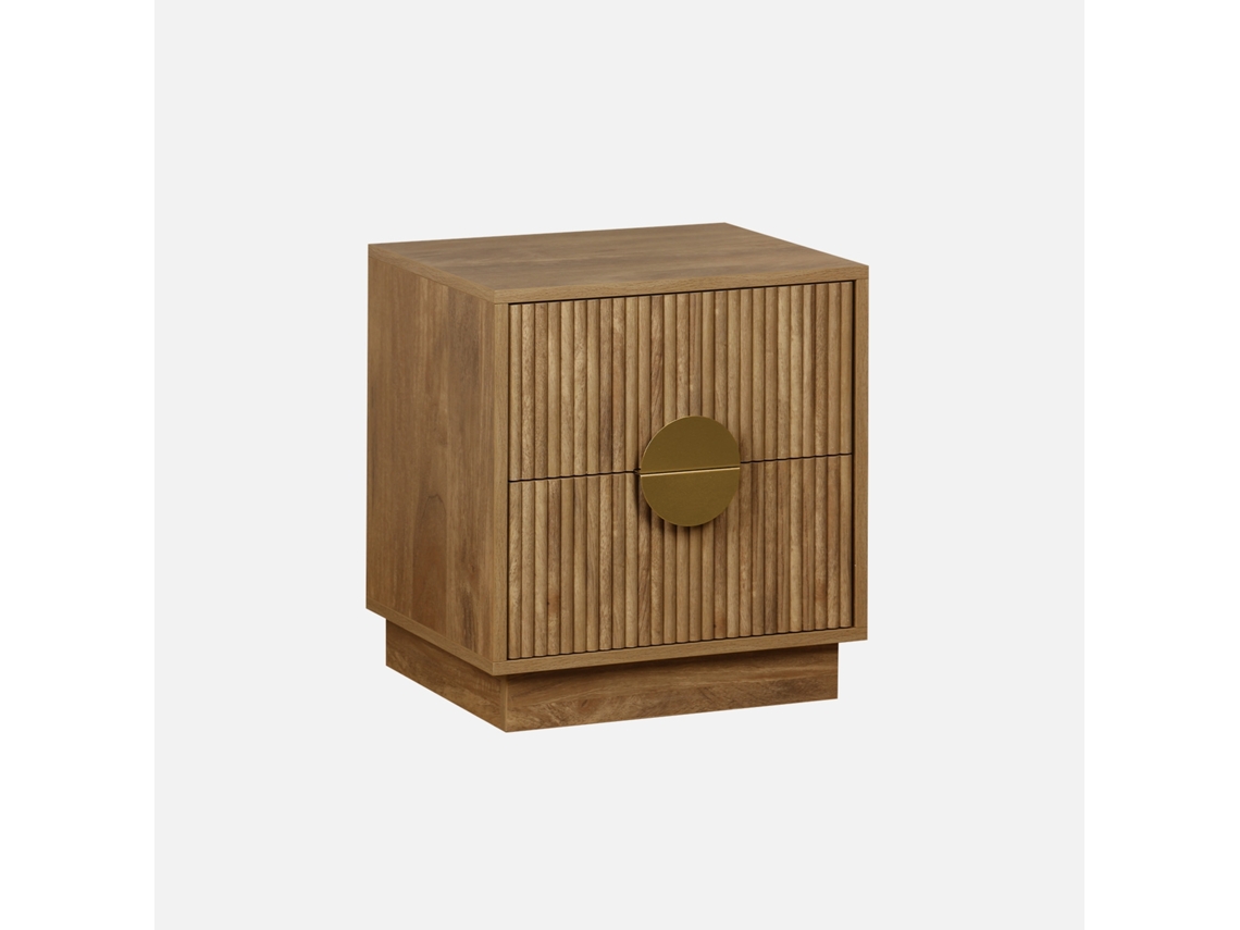 Mesa de Cabeceira Ranhurada Manguier SWEEEK Castanho (50x38x42)