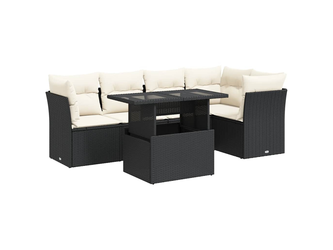 Garden Sofa Set, Garden Sofa Sets Vidaxl Preto Rattan / Vime (n/a)