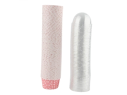 Conjunto De 100 Forminhas Papel Redondas Para Mini Cupcakes Com Tampa, Cor Rosa.