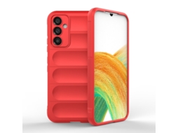 Capa Halinuia Para Samsung Galaxy A34 5g Magic Shield Tpu Flanela Vermelha (proteção Integral, Interior Em Flanela)