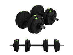 Halteres ajustáveis 2 em 1, 15 kg, com pegass antiderrapantes PONTOCASA
