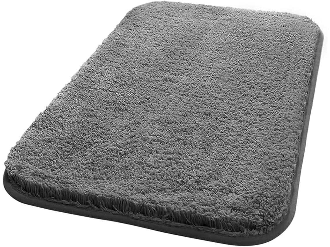 Tapete De Banho Chenille Extra Espesso E Absorvente 40x60cm Cinzento