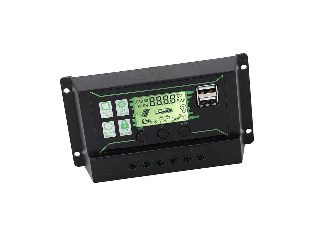 Controlador de carga solar Fasst 20A PWM, 12V/24V, USB 5V 2A, regulador, S/MARCA