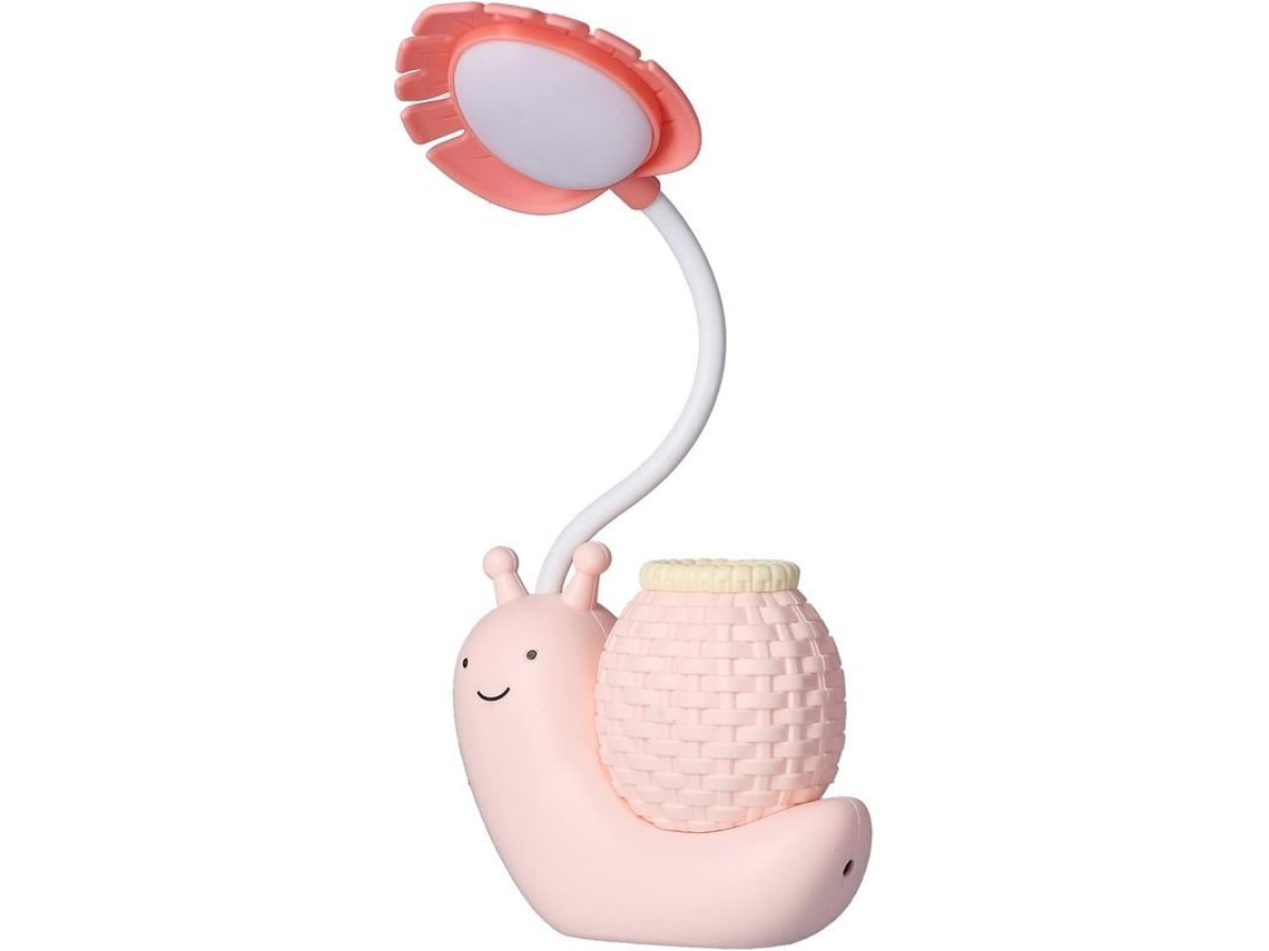 Lâmpada De Escritório Led Caracol Animalito Com Portaminas Flexível Usb Carga Suave Antiparábolas
