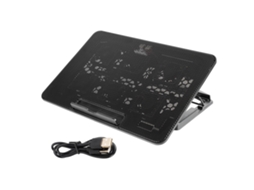 Base Laptop Cooler Con 6 Ventiladores Led Silenciosos Usb Para Portátiles De Hasta 15.6 Pulgadas