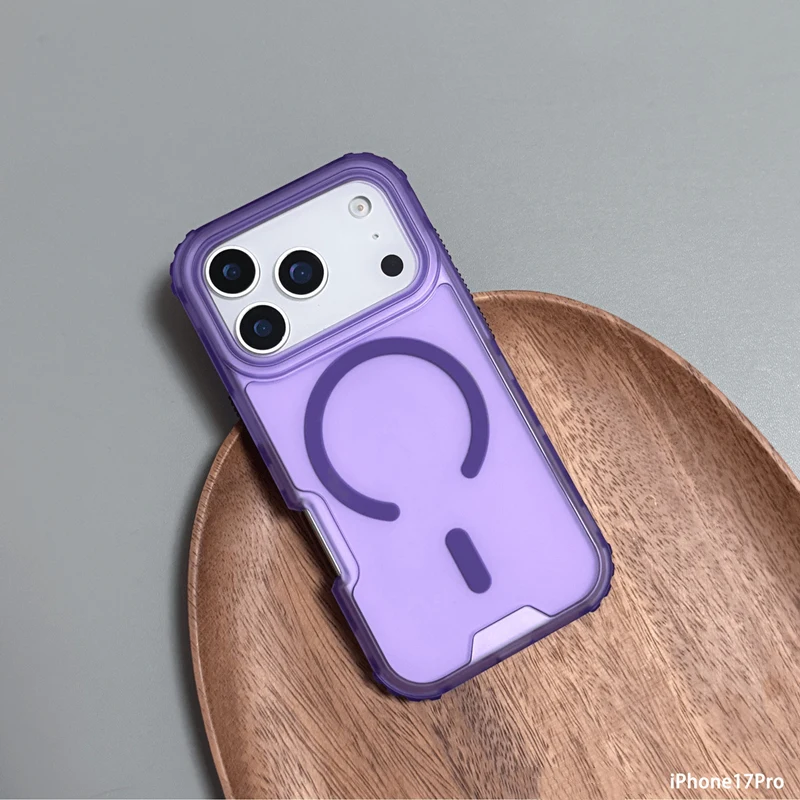 (roxo 12pro) Capa Protetora Fosca Magsafe Com Carregamento Sem Fio Magnético E À Prova De Choque