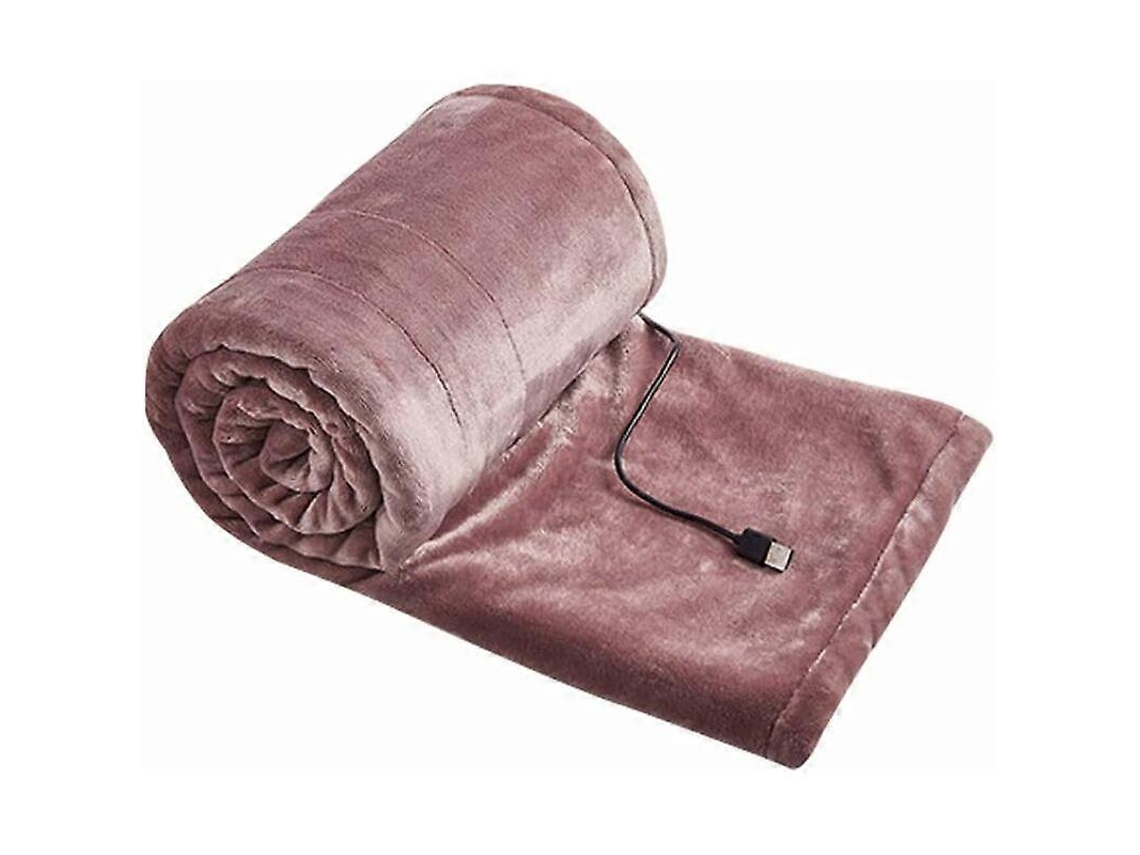 Manta Elétrica Rosa Aquecida Por Usb, 140x80cm, Em Flanela, Com 3 Níveis De Aquecimento, Lavável Na Máquina E De Aquecimento Rápido. Olysi Shop
