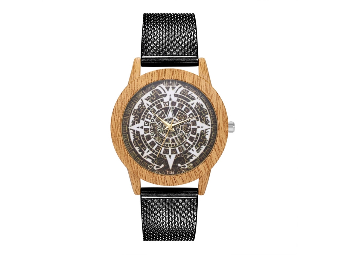 Relógio de quartzo unissex com pulseira de silicone e mostrador casual personalizado (preto)