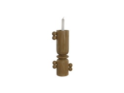 Castiçal de madeira de resina marrom Home Esprit 15 x 9,5 x 35 cm