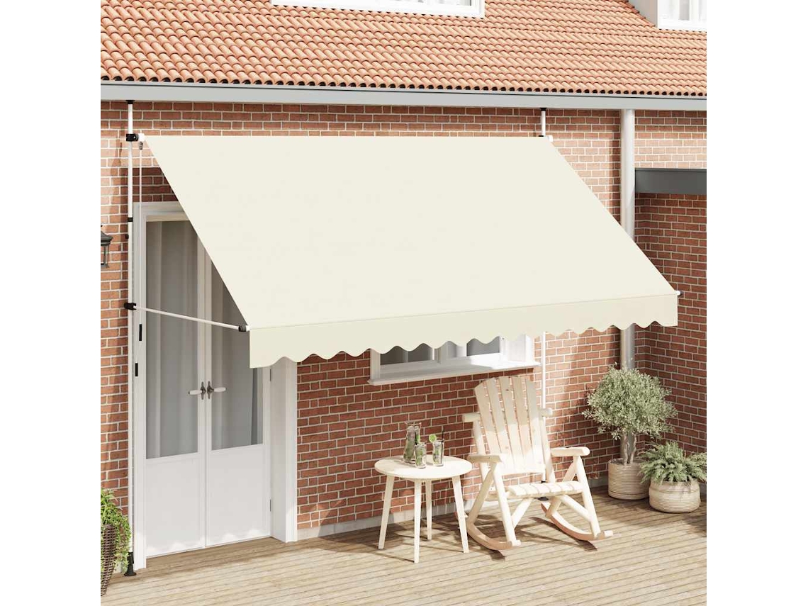 Vidaxl Toldo Retrátil Manual 350 Cm Creme