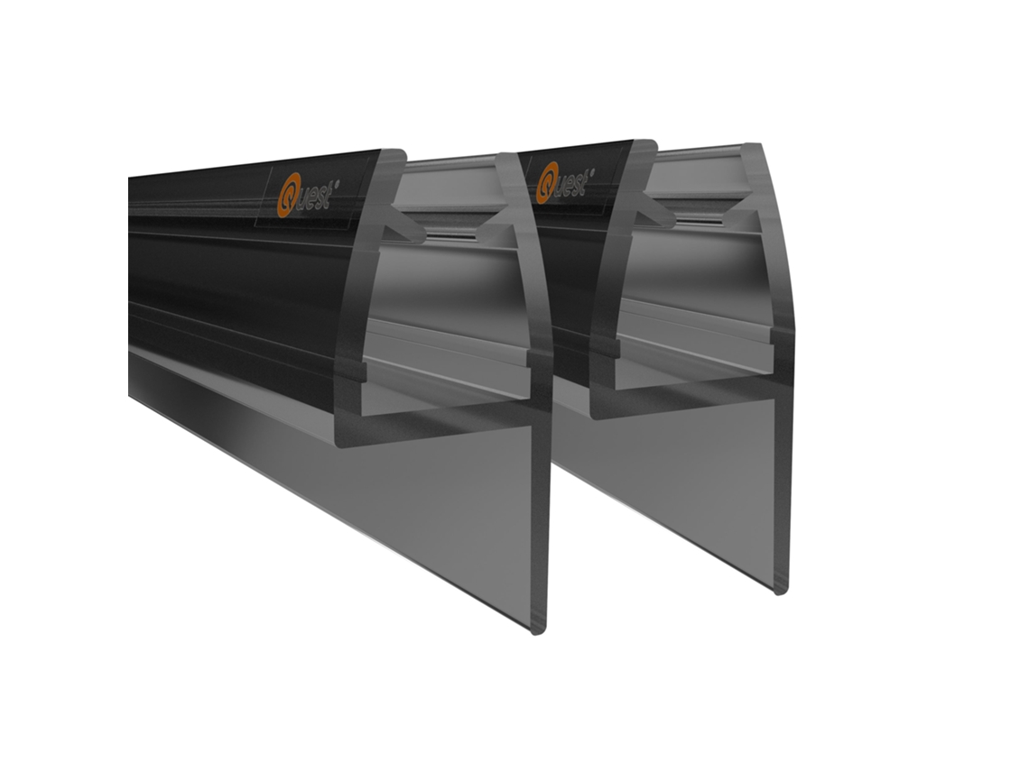 Vedante lateral para box de duche MDUG, PVC, vidro 6-8mm, 200cm, preto