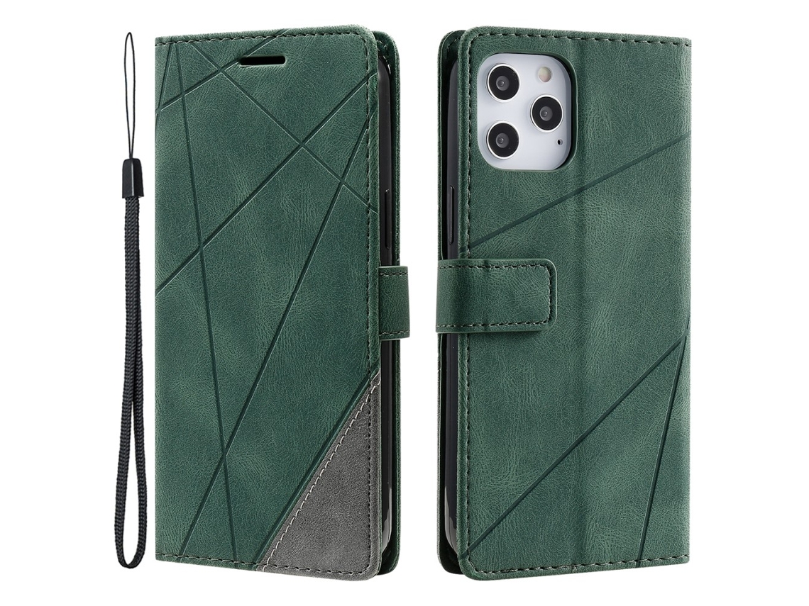 Capa Para Iphone 12 Pro Max Pele Sintética Verde